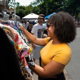 a woman shopping